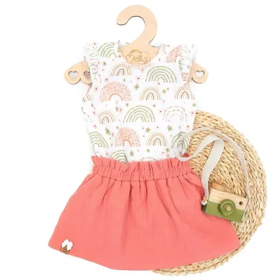 Set | Rainbows & Flowers | Rüschenshirt & Rock