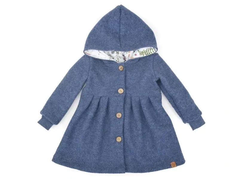 Walkmantel Wollwalk Mantel Mädchen Kinder Meilisu jeansblau
