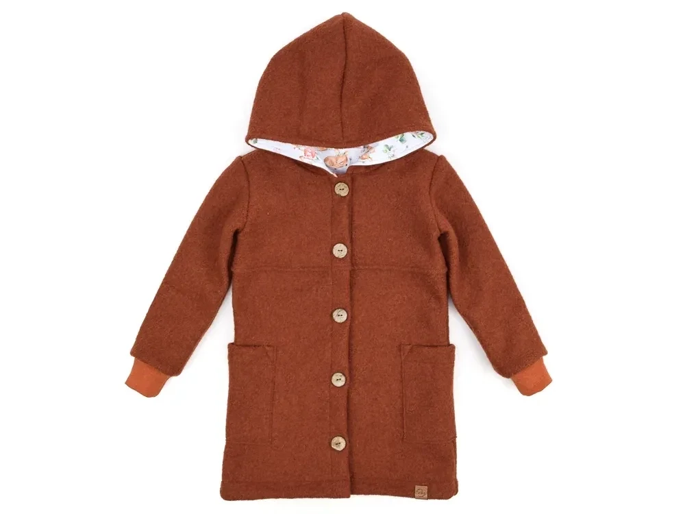 Walkmantel Wollwalk Mantel Mädchen Kinder Jungs Meilisu rost terracotta