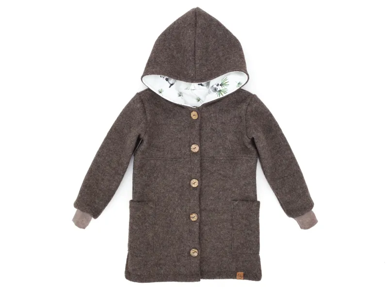 Walkmantel Wollwalk Mantel Mädchen Kinder Jungs Meilisu dunkelbraun