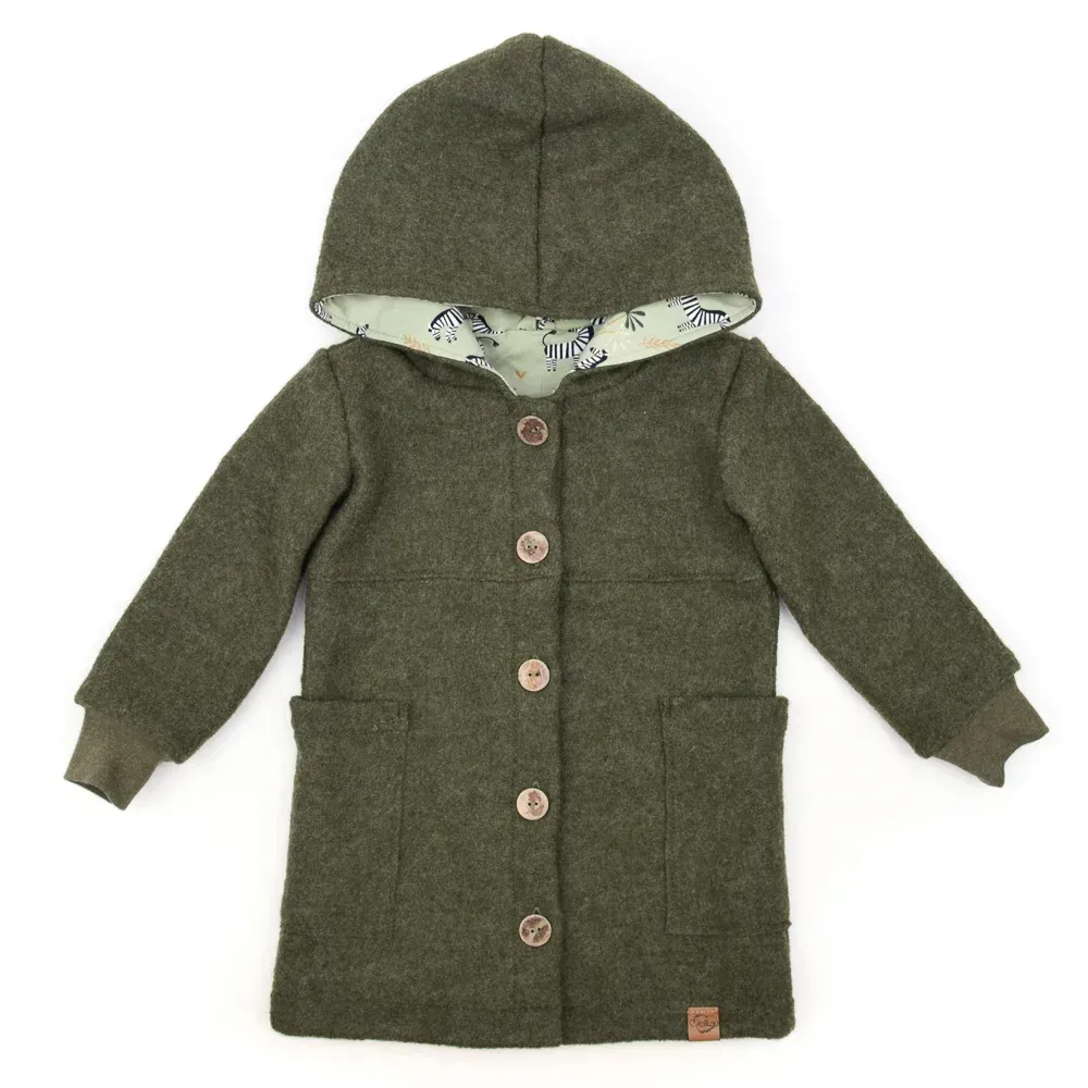Walkmantel Wollwalk Mantel Mädchen Kinder Jungs Meilisu khaki grün