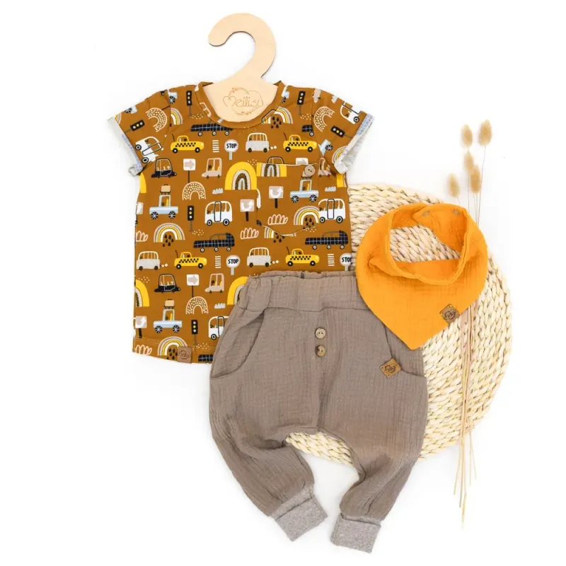 Set | Cars & Rainbows | Shirt & Musselinhose & Halstuch