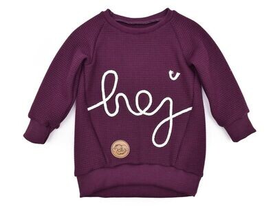 Oversized Pullover Waffelstrick | aubergine