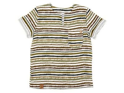 T-Shirt | Musselin | Schoko Streifen