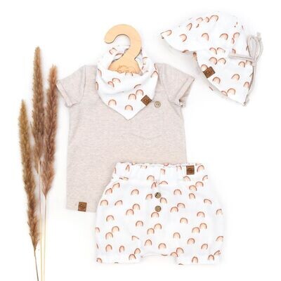 Set | kleiner Regenbogen | Shirt & Shorts & Sonnenhut & Tuch