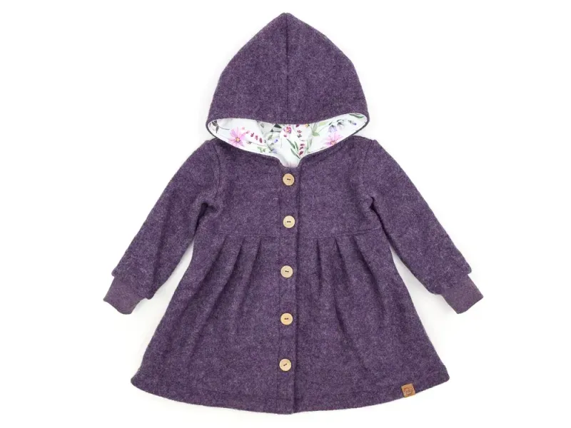 Walkmantel Wollwalk Mantel Mädchen Kinder Meilisu aubergine lila