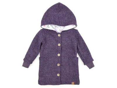Walkmantel | aubergine meliert | gerade Walkmantel Wollwalk Mantel Mädchen Jungs Kinder Meilisu aubergine lila