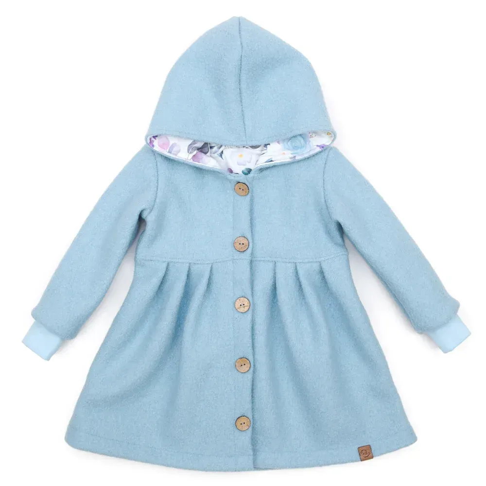 Walkmantel Wollwalk Mantel Mädchen Kinder Meilisu hellblau