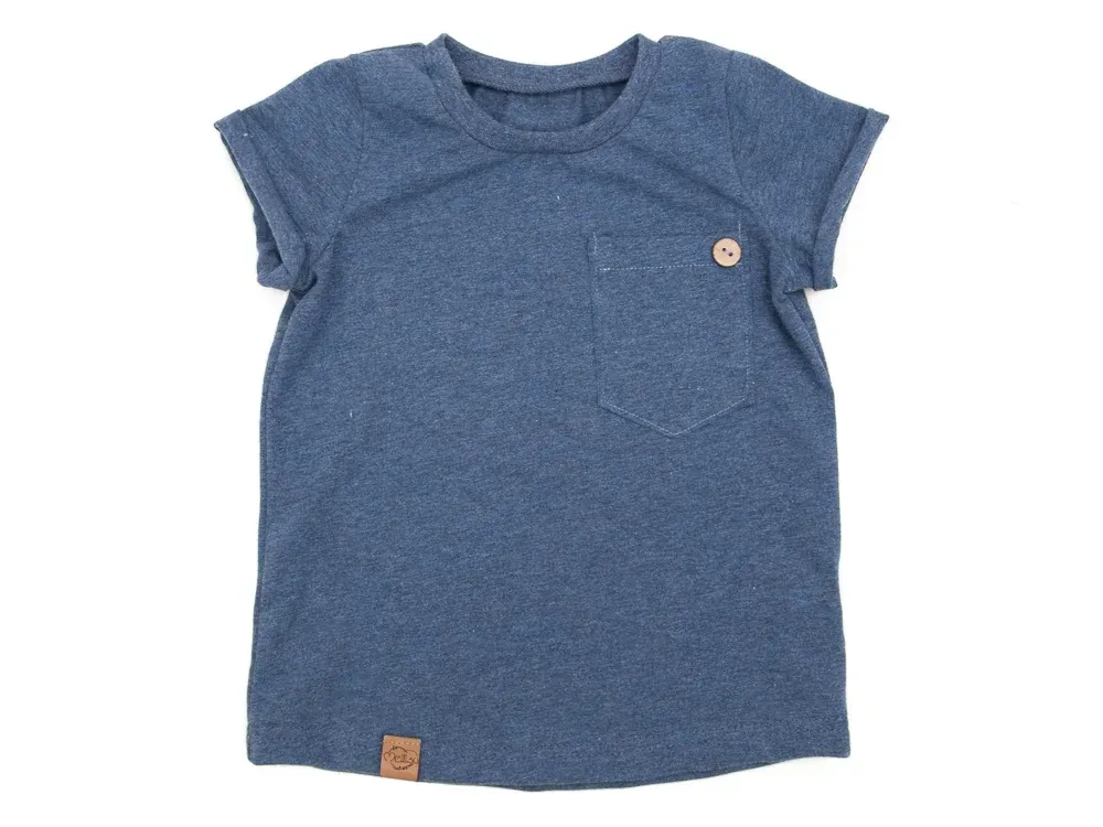 T-Shirt | jeansblau meliert