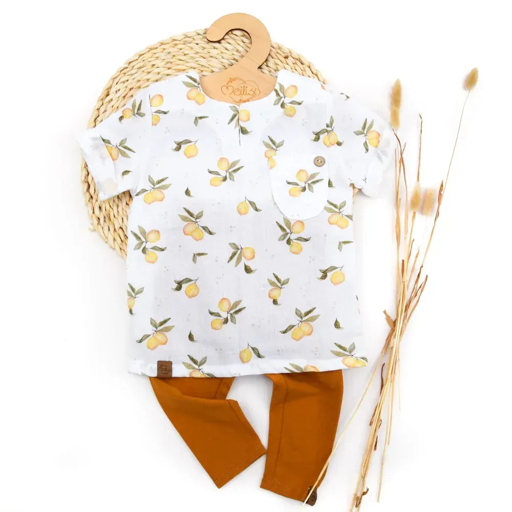 Set | Zitrone | Musselinshirt & Leggings