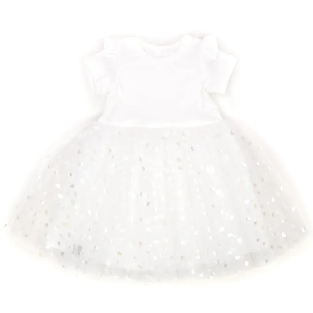 Kleid Kinder Mädchen Tüll Taufe Hochzeit Schulanfang weiß ivory