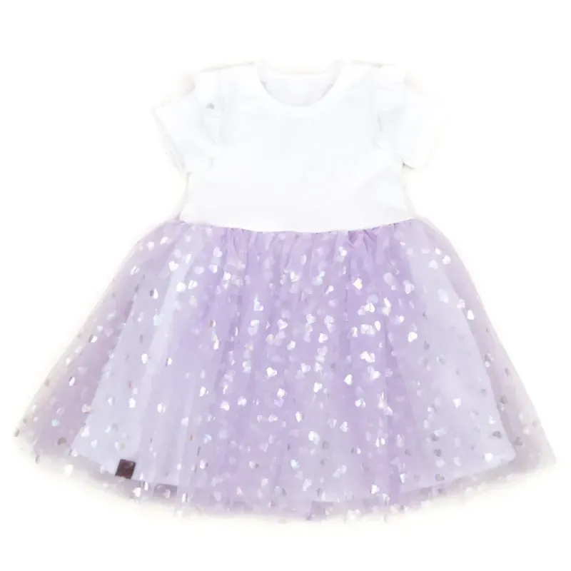 Kleid Kinder Mädchen Tüll Taufe Hochzeit Schulanfang weiß flieder lila