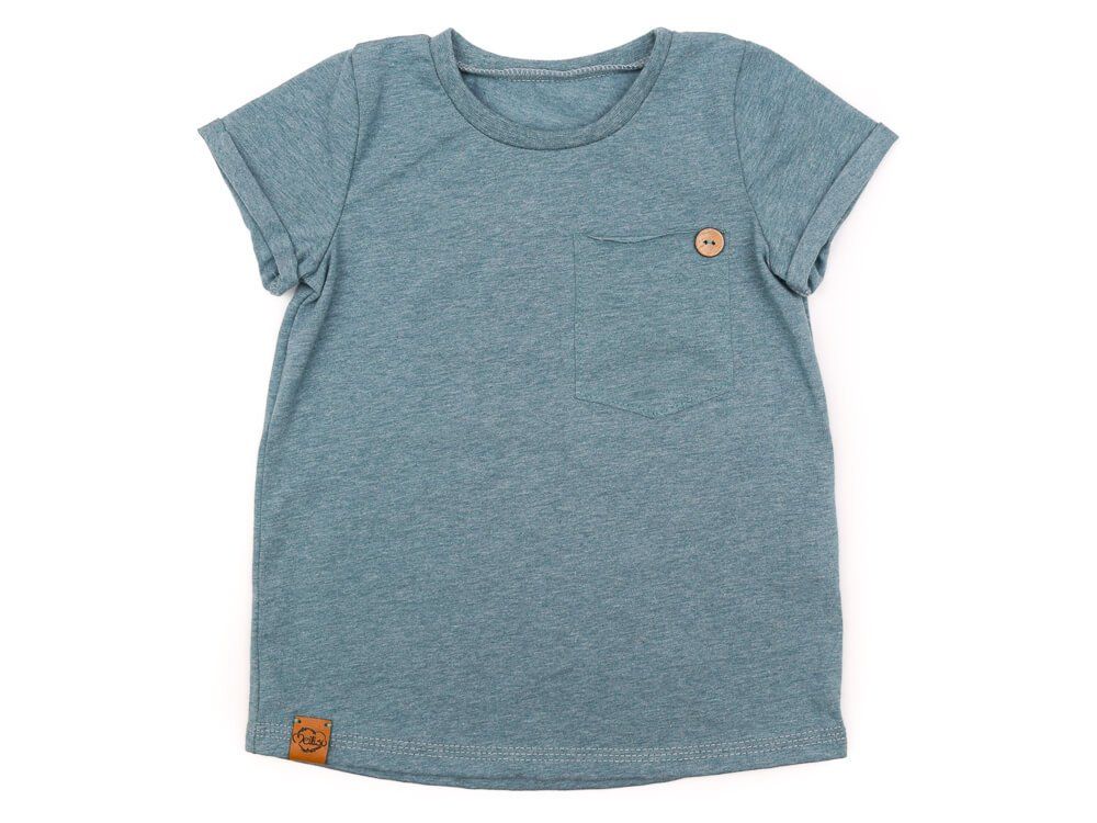 T-Shirt | dusty blue  meliert| Gr. 146/152