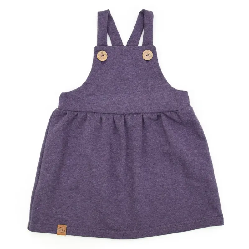 Latzkleid | aubergine meliert