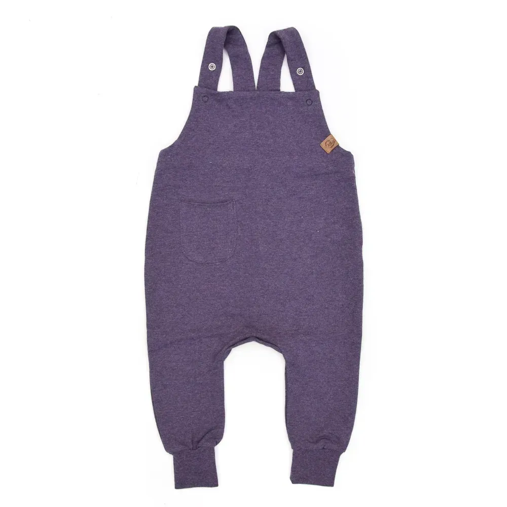 Latzhose | aubergine meliert