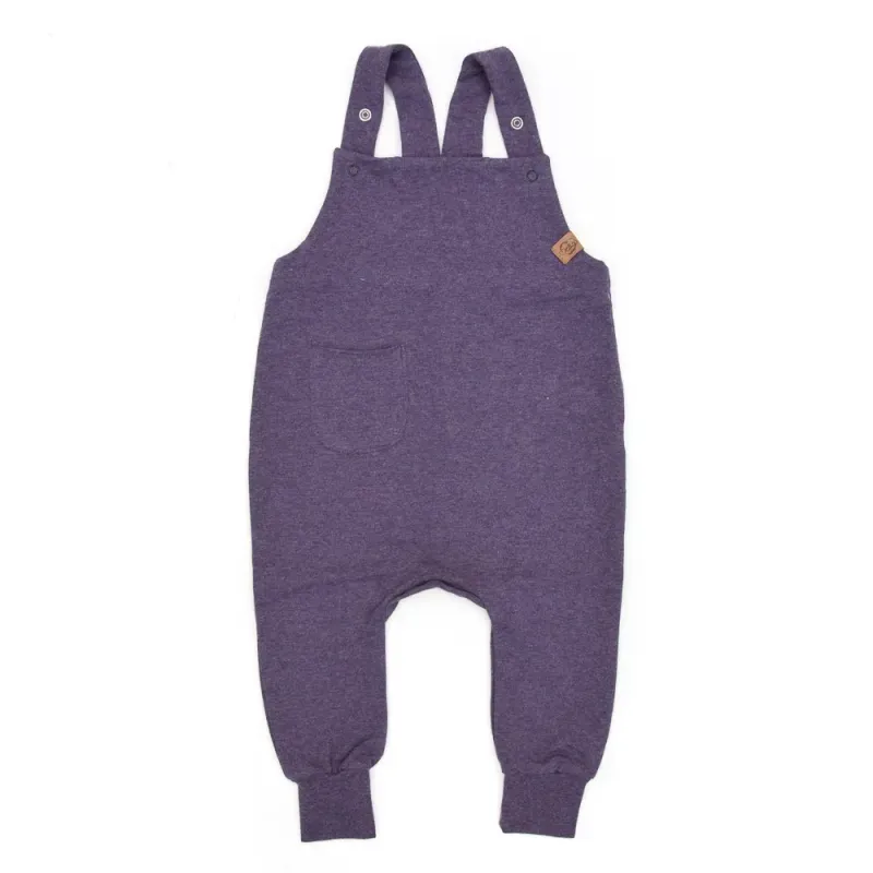 Latzhose | aubergine meliert