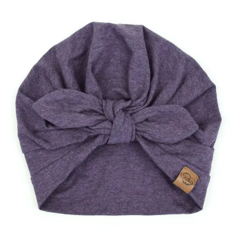 Turbanmütze | aubergine meliert
