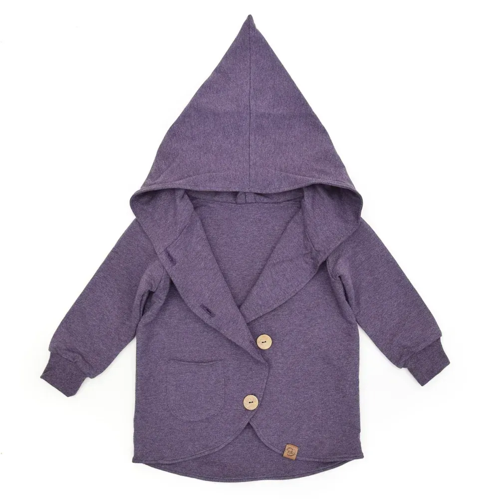 Sweatjacke | aubergine meliert