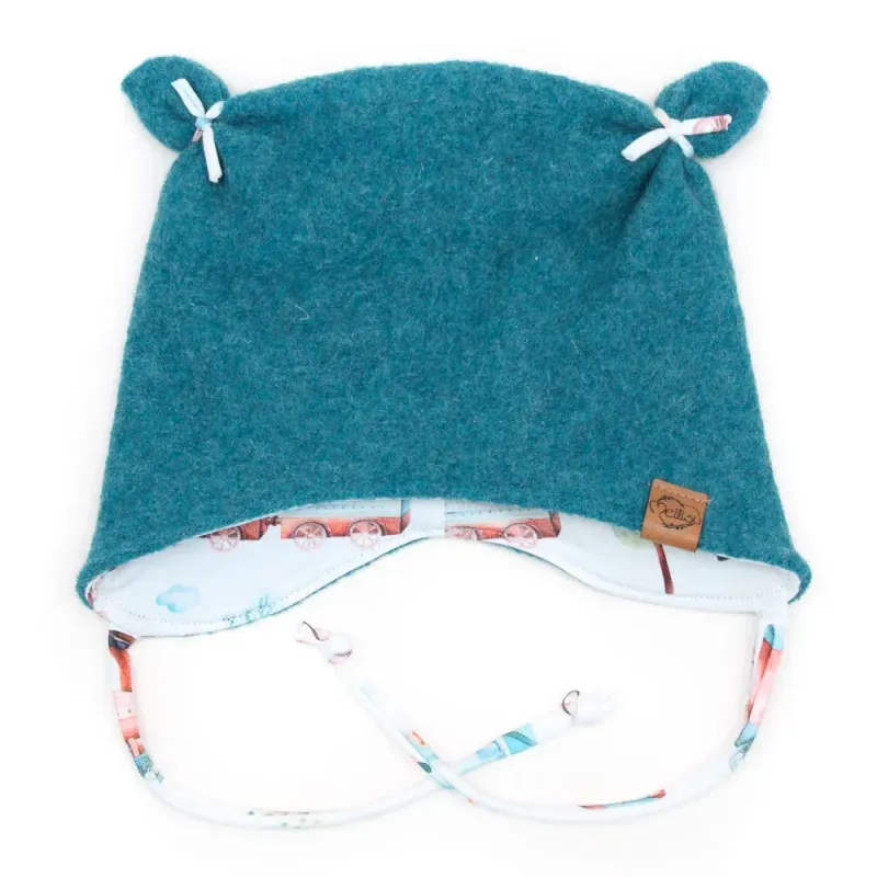 Walkmütze mit Ohren | petrol meliert