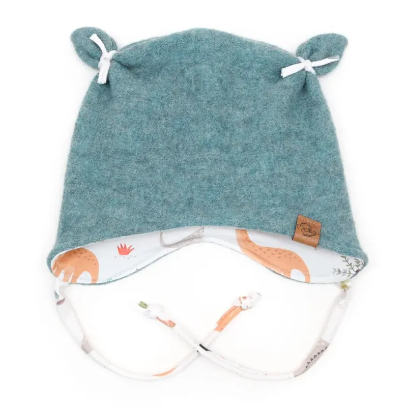 Walkmütze mit Ohren | dusty blue meliert