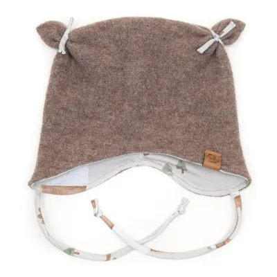 Walkmütze mit Ohren | hellbraun meliert