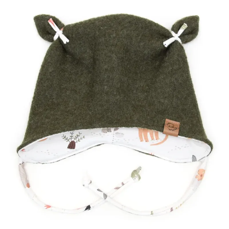 Walkmütze mit Ohren | khaki meliert