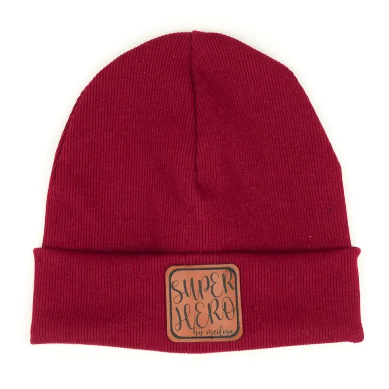 Hipster Mütze | Feinripp | dunkelrot