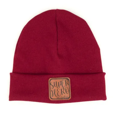 Hipster Mütze | Feinripp | dunkelrot