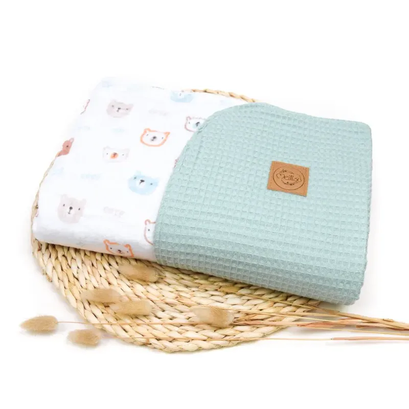 Babydecke | cute bear | mint | individualisierbar