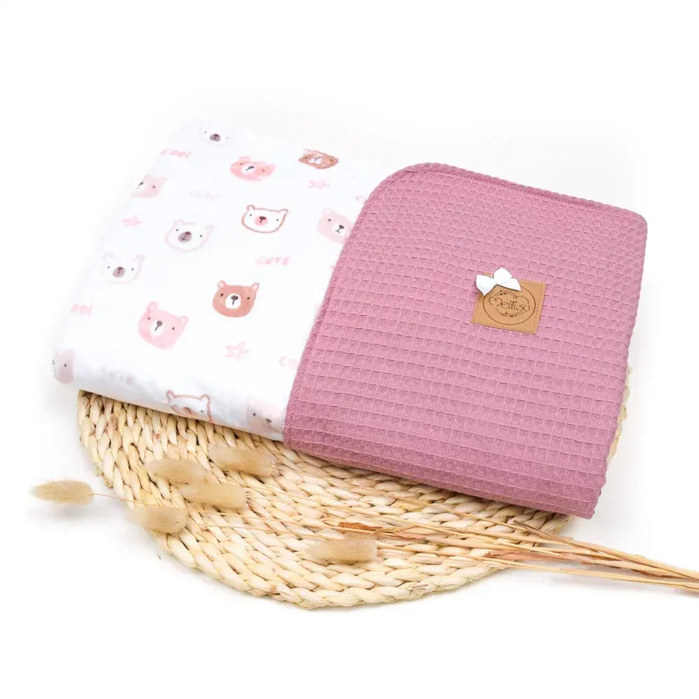 Babydecke | cute bear | rosé | individualisierbar