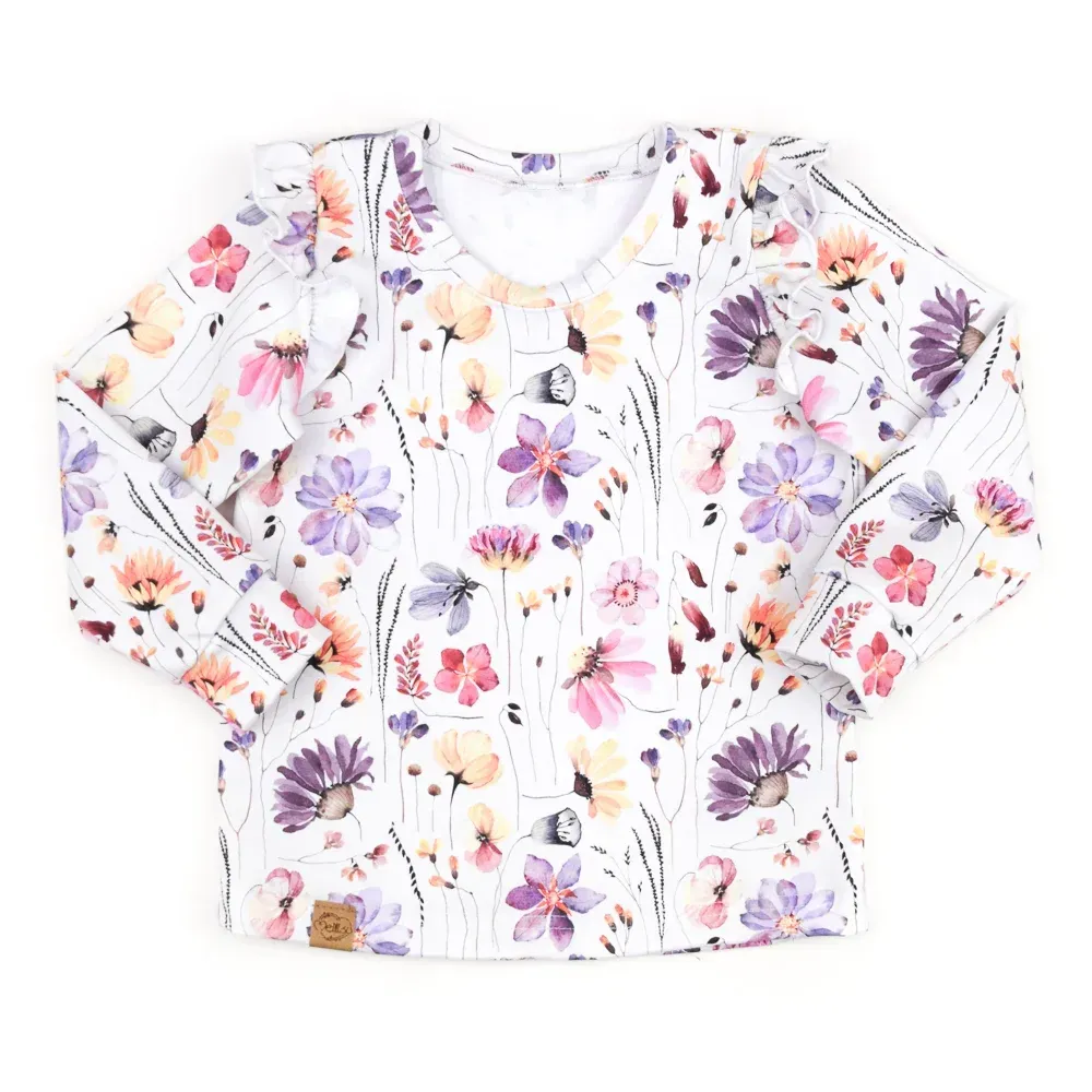 Langarmshirt mit Rüschen | Blumenmeer