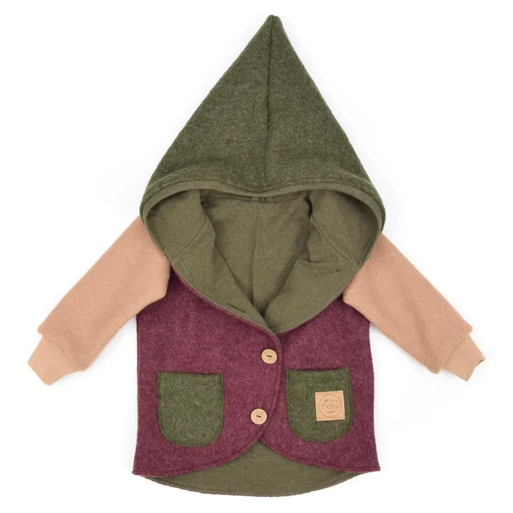 Walkjacke | Color Blocking | bordeaux - khaki