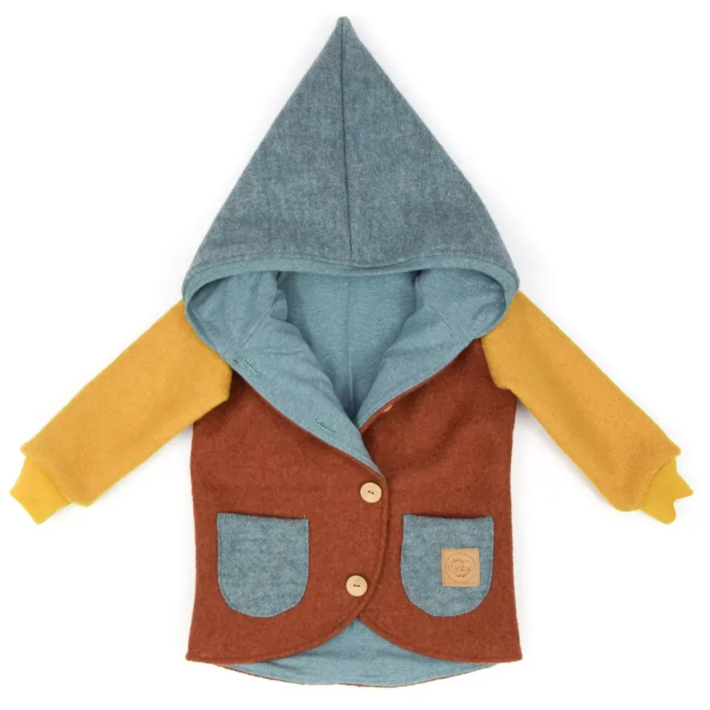 Walkjacke | Color Blocking | rost - dusty blue