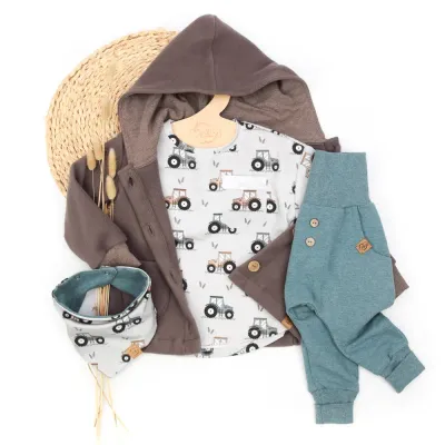 Set | Traktorfahrt | Fleecejacke & Pumphose & Shirt & Halstuch
