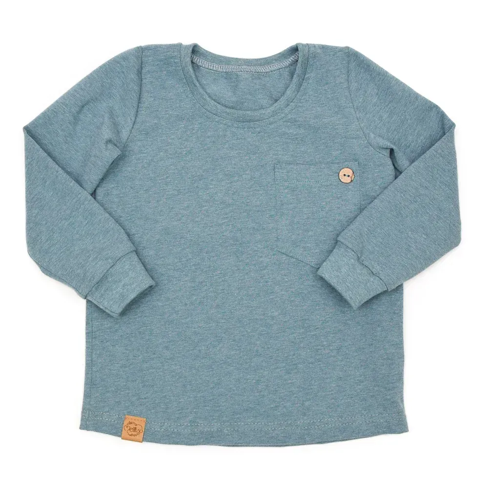 Langarmshirt | dusty blue meliert