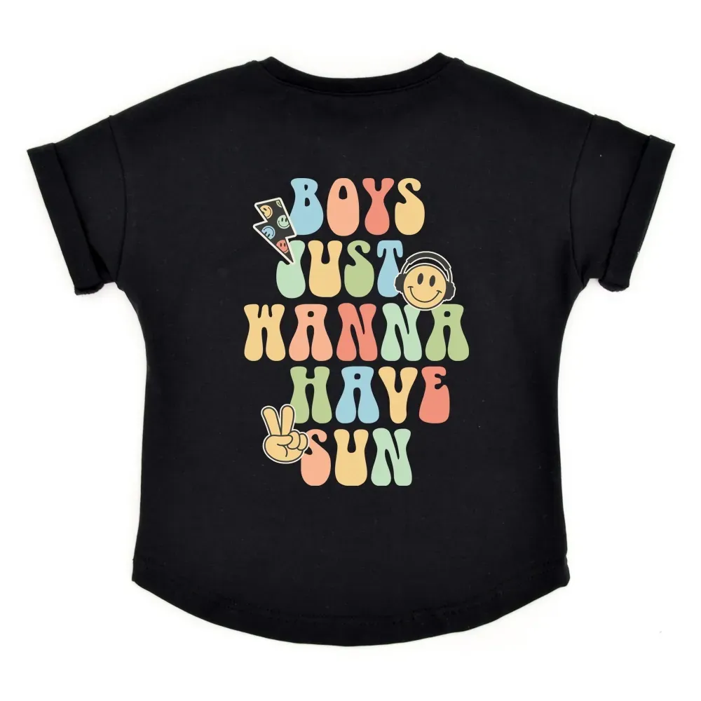 Oversized T-Shirt | BOYS just wanna have sun | schwarz