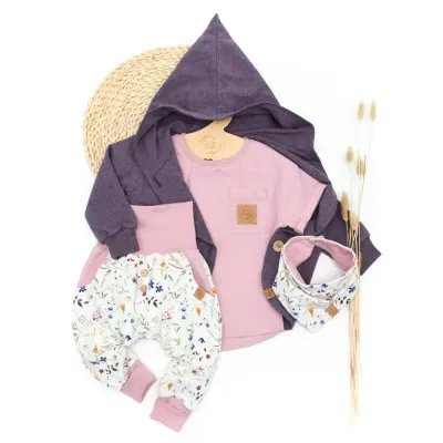 Set | zarter Frühling | Sweatjacke & Shirt & Pumphose & Halstuch