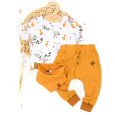Set | Familie Gans | Musselin | Shirt & Pumphose & Halstuch