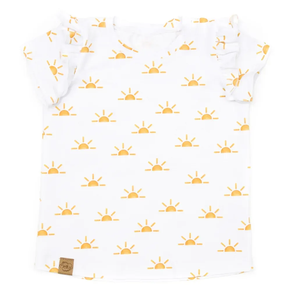 T-Shirt mit Rüschen | Sunset