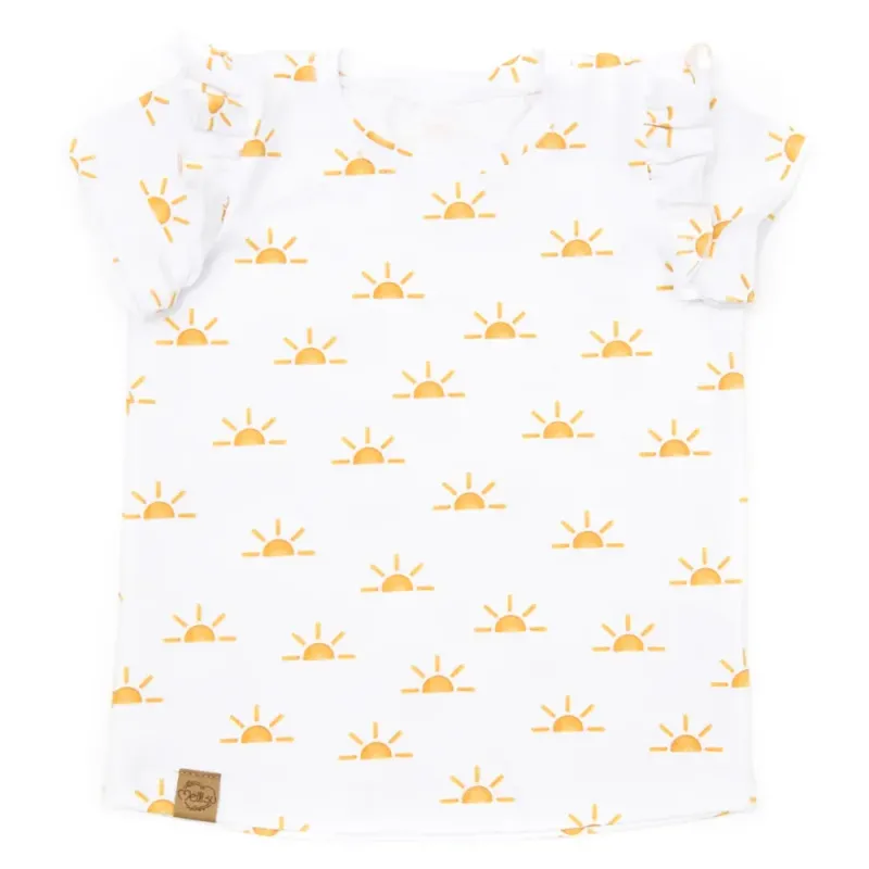 T-Shirt mit Rüschen | Sunset