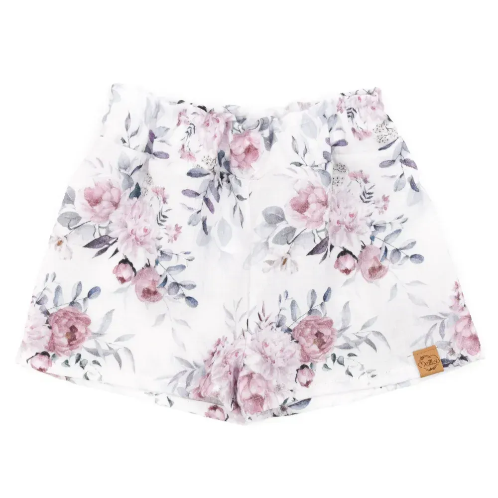Paperbag Shorts | Musselin | Frühlingsrosen