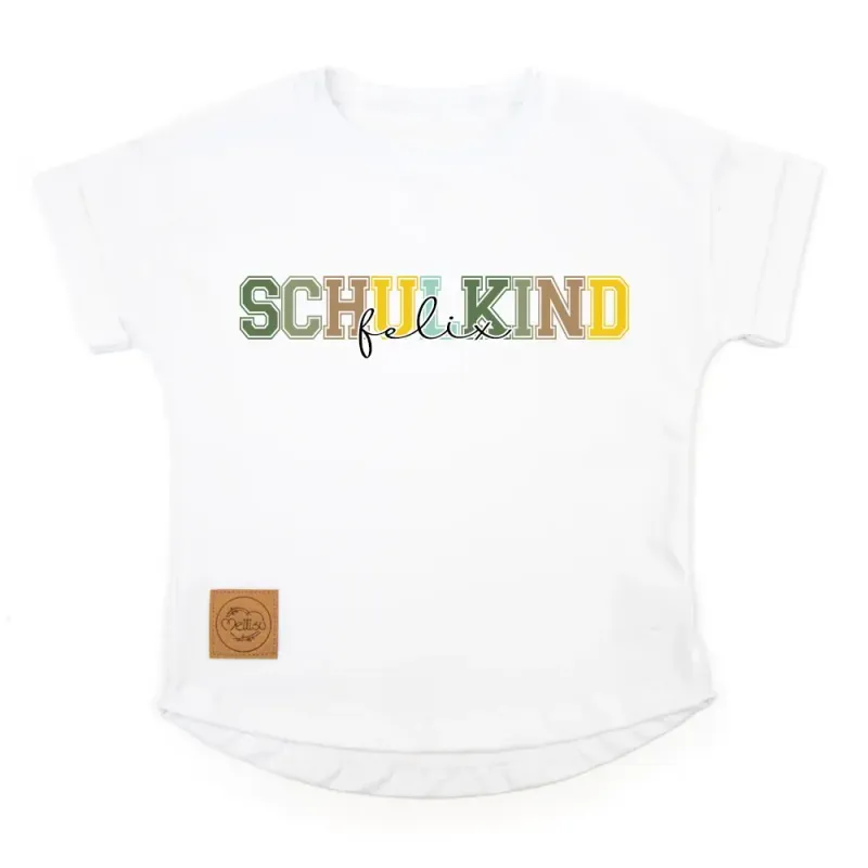 Oversized T-Shirt | Schulkind | oliv - gelb