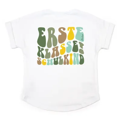 Oversized T-Shirt | Erste Klasse | oliv - gelb