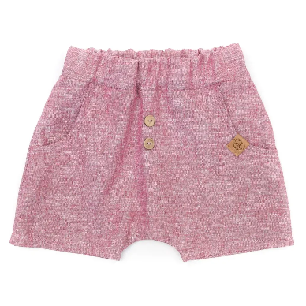 Shorts | Leinen | rot meliert