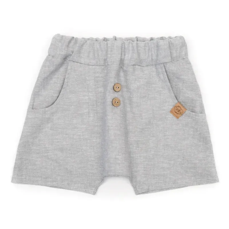 Shorts | Leinen | hellgrau meliert