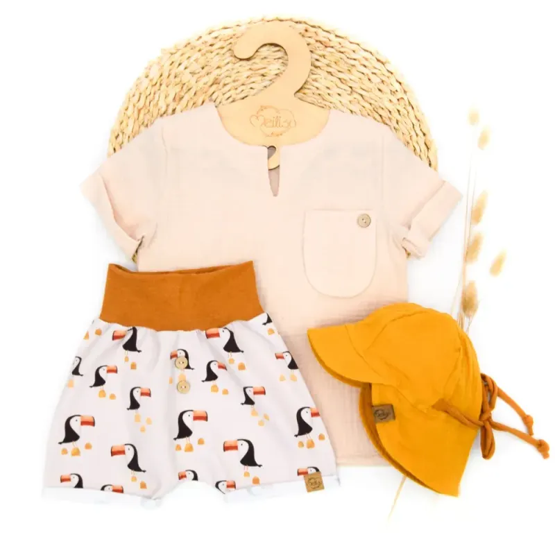 Set | Tukan Tobi | Musselinshirt & Shorts & Hut Set | Tukan Tobi | Musselinshirt & Shorts & Hut