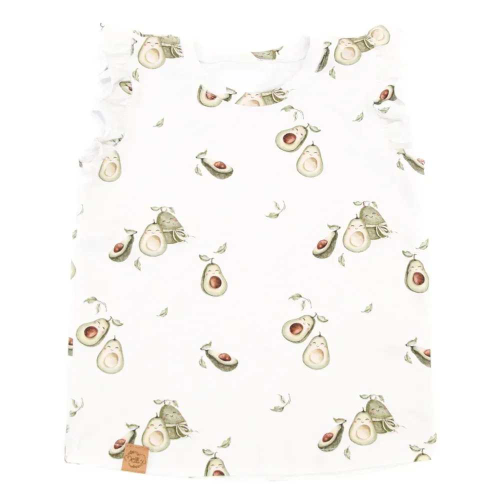 T-Shirt mit Rüschen | Avocado