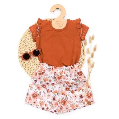 Set | Rosengarten | Rüschenshirt & Paperbag Shorts