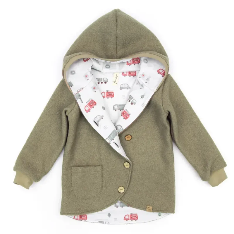 Walkjacke | olivbraun | | Größe 116/122 Walkjacke | olivbraun | | Größe 116/122