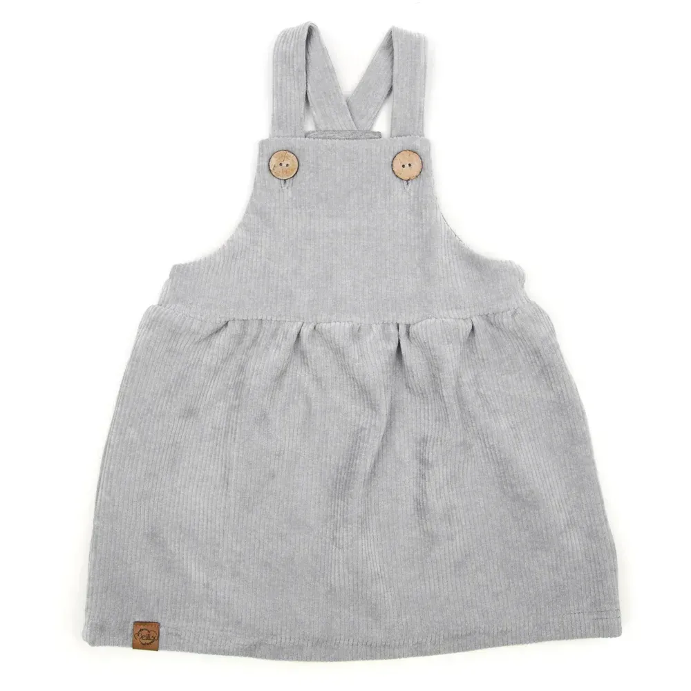 Latzkleid | Cordoptik | hellgrau | Gr. 86/92 Latzkleid | Cordoptik | hellgrau | Gr. 86/92